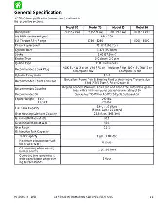 1987-1993 Mercury Mariner 70, 75, 80, 90, 100, 115 outboard engine service manual Preview image 3