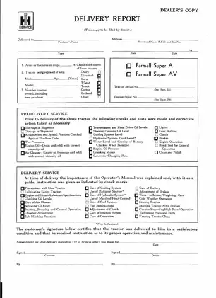 International Harvester Farmall Super A & AV Operator’s Manual & Service Guide Preview image 5
