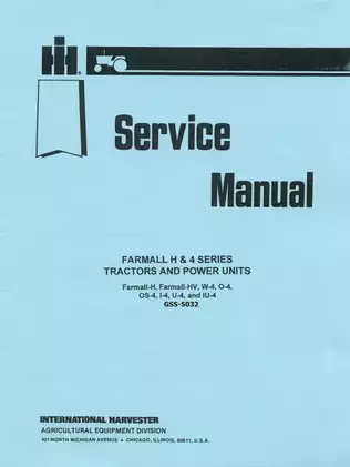 Farmall™ H, HV 4 series GSS-5032 tractor service manual Preview image 2