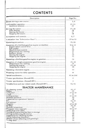 International Harvester Farmall-M and MV Tractor Owner's Manual Preview image 4