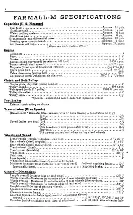International Harvester Farmall-M and MV Tractor Owner's Manual Preview image 5