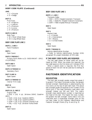 2003 Chrysler Town & Country, Caravan, and Voyager Service Manual Preview image 5