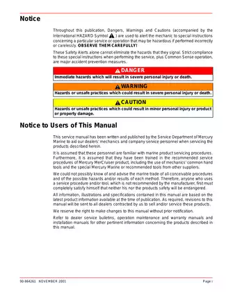 Mercury Mercruiser 4.3L, 262 cid MPI Alpha and Bravo engine service manual Preview image 3