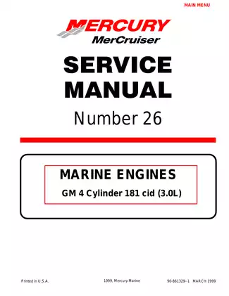 1998-2006 Mercury MerCruiser Number 26 Marine Engine GM 4 Cylinder 181 cid 3.0L service manual Preview image 1