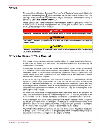 Mercury Mercruiser Marine engine No 24 GM V-8, 305 CID 5.0L + 5.7L service manual Preview image 3