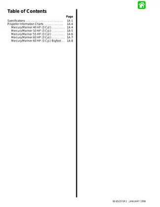 1997-2000 Mercury Mariner 40hp, 50hp, 55hp, 60hp outboard motor service manual Preview image 2