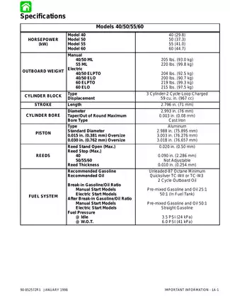 1997-2000 Mercury Mariner 40hp, 50hp, 55hp, 60hp outboard motor service manual Preview image 3