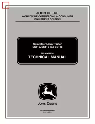 John Deere Spin Steer SST15, SST16, SST18 zero-turn mower technical manual Preview image 1