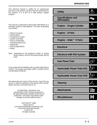 John Deere SABRE Lawn Tractor Technical Manual Preview image 3