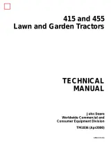 John Deere 415 & 455 Lawn and Garden Tractors Technical Manual (P/N TM1836) – preview page 1