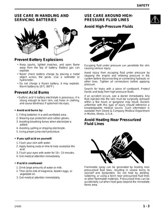 John Deere 415, 455 lawn and garden tractor technical manual Preview image 3