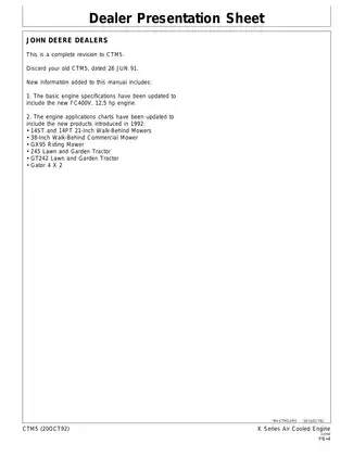 John Deere K Series Air Cooled Engine Technical Manual (CTM5) Preview image 3