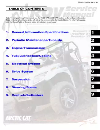 2011 Arctic Cat Prowler 550 XT, 700 XTX, 1000 XTZ ATV repair service manual Preview image 1