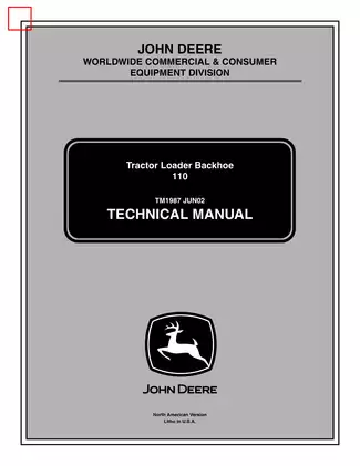 John Deere 110 garden tractor technical manual