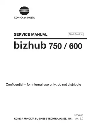 Konica Minolta bizhub 750/600 Service Manual & Maintenance Guide