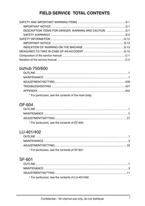 Konica Minolta bizhub 750, bizhub 600 field multifunctional device service manual Preview image 2