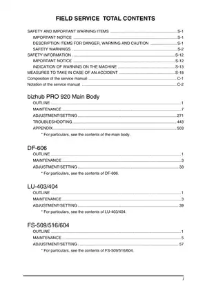 KONICA MINOLTA bizhub PRO 920 Service Manual - Expert Guide Preview image 2