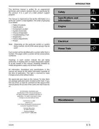 John Deere Walk-Behind Snowblowers Technical Manual TM1612 Preview image 3