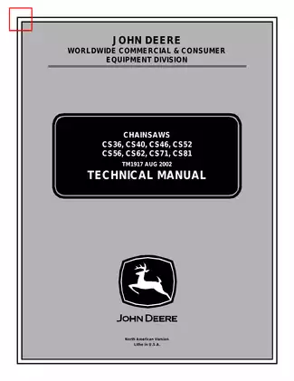 John Deere Chainsaw Technical Manual - Comprehensive Guide CS Series