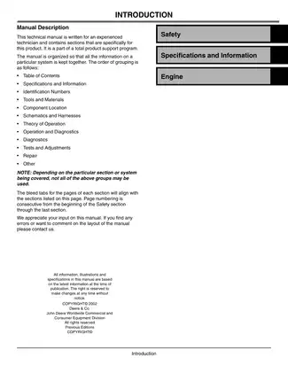 John Deere CS36, CS40, CS46, CS52, CS56, CS62, CS71, CS81 chainsaw technical manual Preview image 3