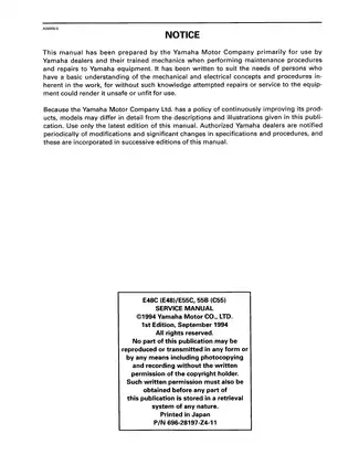 Yamaha E48T, C55T outboard motor service manual Preview image 2