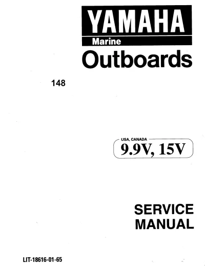 Preview: Yamaha Marine Outboard Motor 9.9V, 15V Service Manual (P/N LIT-18616-01-65)