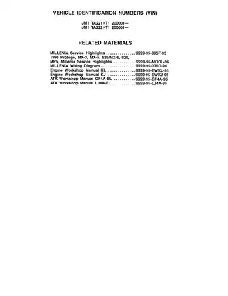 1996 Mazda Millenia Workshop Manual - Essential Repair Guide Preview image 4