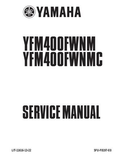 Preview: 1999 Yamaha YFM400FWN/YFM400FWNC Big Bear 400 Service Manual (P/N LIT-11616-13–22)
