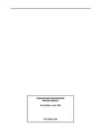 Yamaha YFM400FWN Service Manual (1999) - Comprehensive Maintenance Guide Preview image 2