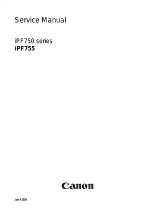 Canon IPF 750 Series Service Manual - Comprehensive Guide for Maintenance and Repair