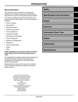 John Deere Z-Trak 737, 757 mid-mount lawn mower technical manual  Preview image 3