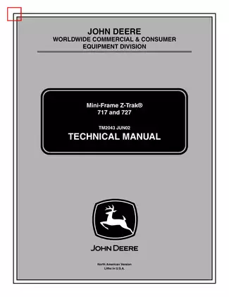 John Deere Z-Trak 717, 727 lawn mower repair/technical manual