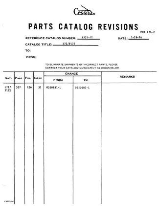 1963-1974 Cessna 172 aircraft parts book Preview image 3