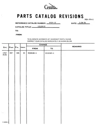 Comprehensive Illustrated Parts Catalog for Cessna Models 172 & P172 (1963-1975) Preview image 3