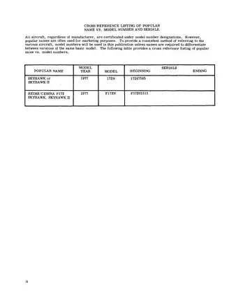 Cessna 172 Skyhawk Series Service Manual (1976 Edition) Preview image 4