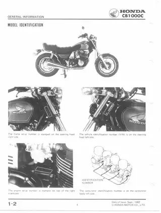 Honda CB1000C Motorcycle Service Manual (1982) - Complete Maintenance & Repair Guide Preview image 3