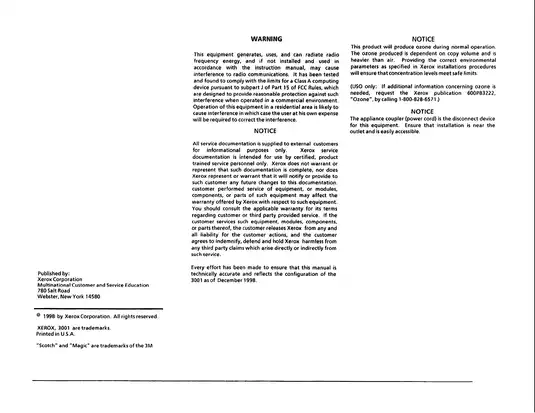 Comprehensive Service Manual for the Xerox 3001 Engineering Copier Preview image 4