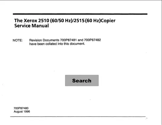 Xerox 2510/2515 Copier Service Manual - Comprehensive Guide for Maintenance and Repair