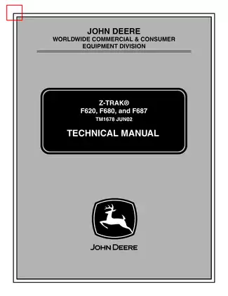 Comprehensive John Deere Z-Trak F620, F680, and F687 Service Manual