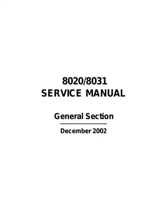 Comprehensive Service Manual for Konica 8020 and 8031 Preview image 3