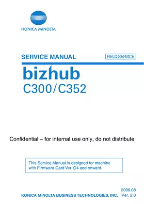 KONICA MINOLTA bizhub C300/C352 Service Manual (Ver. 2.0)