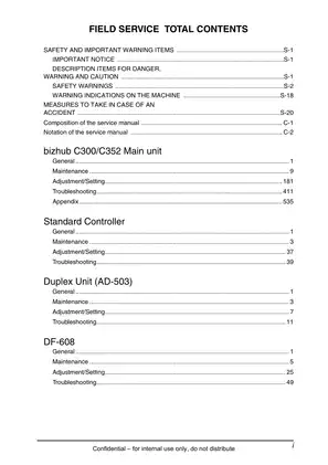 Konica Minolta Bizhub C300, C352 multifunctional office printer/copier manual Preview image 2
