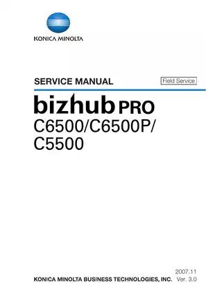 Konica Minolta Bizhub Pro C6500, Pro C6500P,  Pro C5500 color production printer service manual Preview image 1