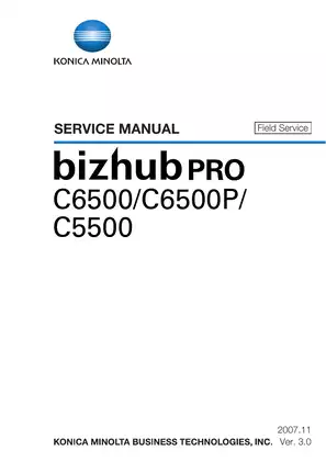 Comprehensive Service Manual for Konica Minolta bizhub PRO C6500/C6500P/C5500