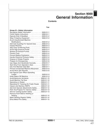 John Deere 444J, 544J, 624J Wheel Loader service, operation & test manual Preview image 5