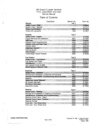 Case 580 Super K Loader Backhoe service manual Preview image 2