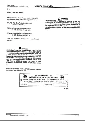 JCB 8014 Mini Excavator Service Manual Preview image 5