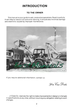 Case 580C CK Construction King backhoe loader operators manual Preview image 3