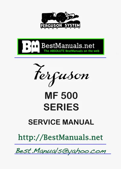 Preview: Massey Ferguson MF 500 Series Tractor Factory Service Manual  (P/N 1856 072 M1)