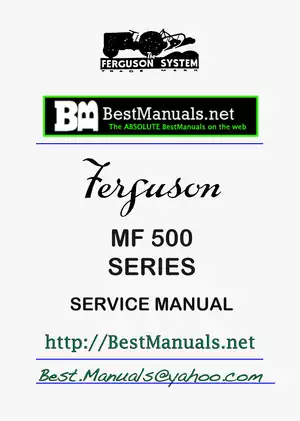 Massey Ferguson MF 500 Series Tractor Workshop Service Manual